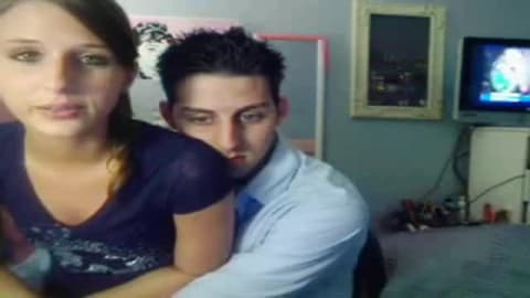 A young college couple fuck on webcam