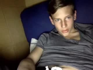 Sexy boy masturbating in front of the camera