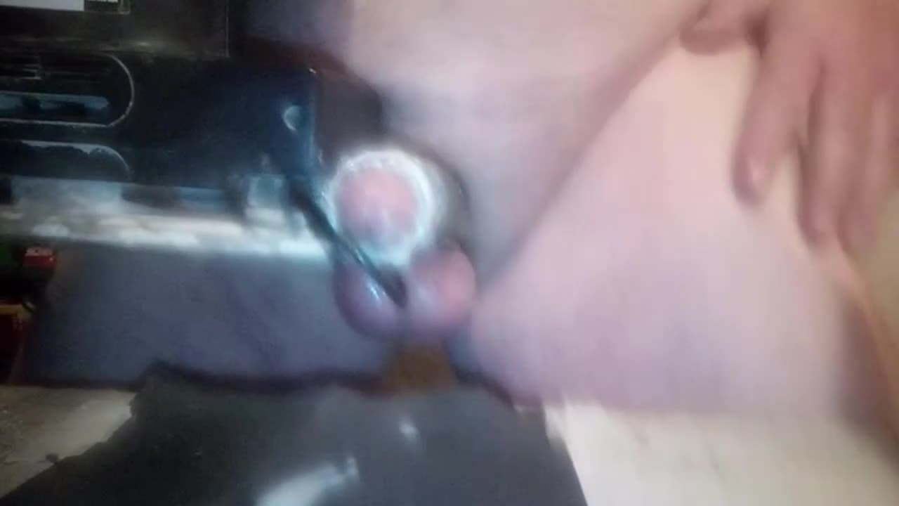 Home made vibrator for his cock