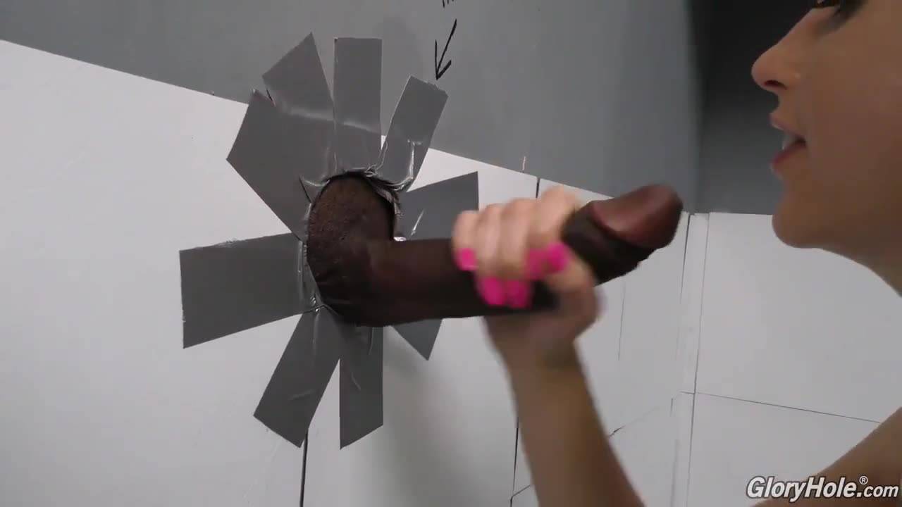 Chloe in a gloryhole! She skipped into porn shop