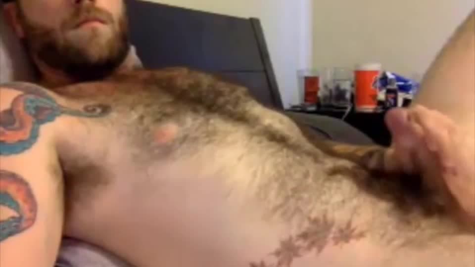 This hairy dilf loves to wank off on cam