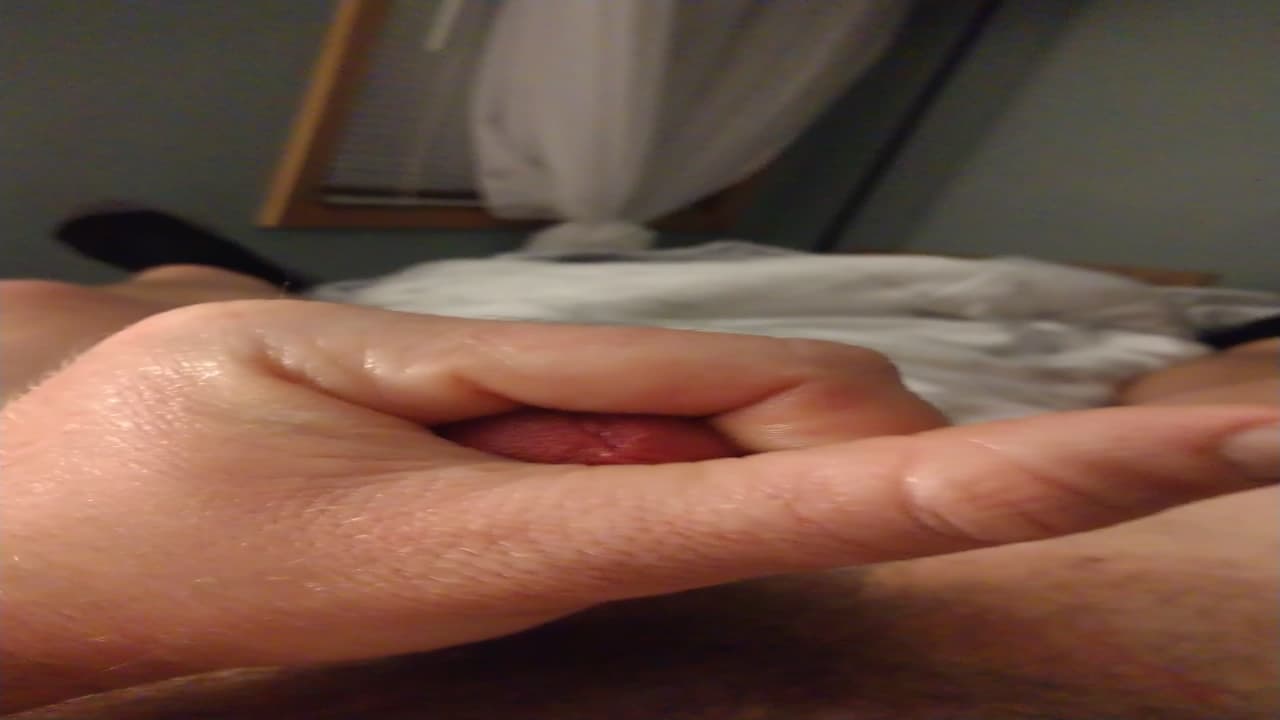 White cock solo handjob and cumshot