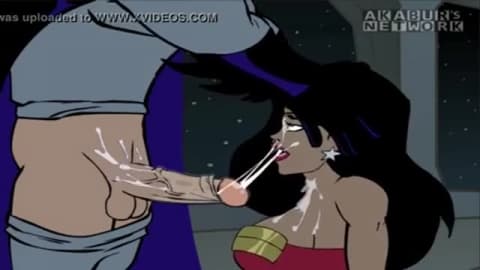 Cartoon Sex Batman fucking Wonder Woman ass and creampie